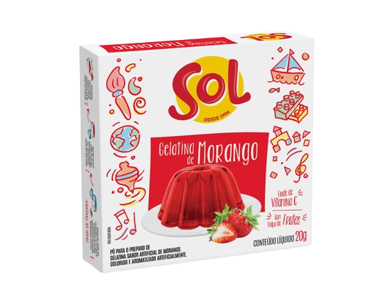 imagem de GELATINA SOL D.MORANGO 20G