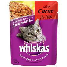 imagem de RACAO WHISKAS 85G SC.CARNR AO MOLHO