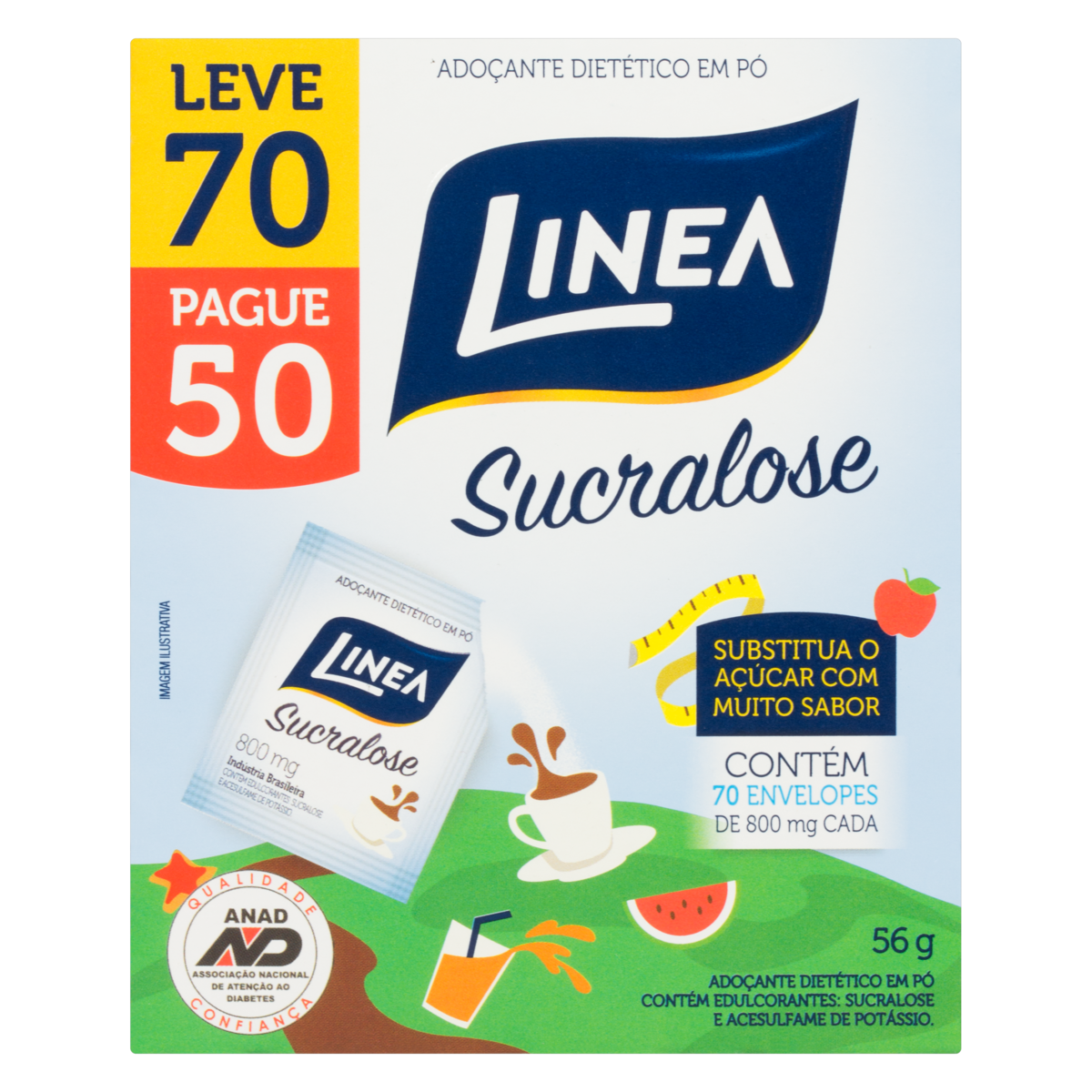 imagem de ADOÇANTE LINEA PO SUCRALOSE  56G