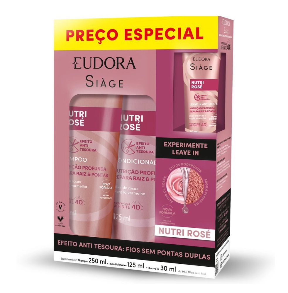 imagem de SH.+COND.+LEAVE-IN EUDORA 405ML NUTRI ROSE